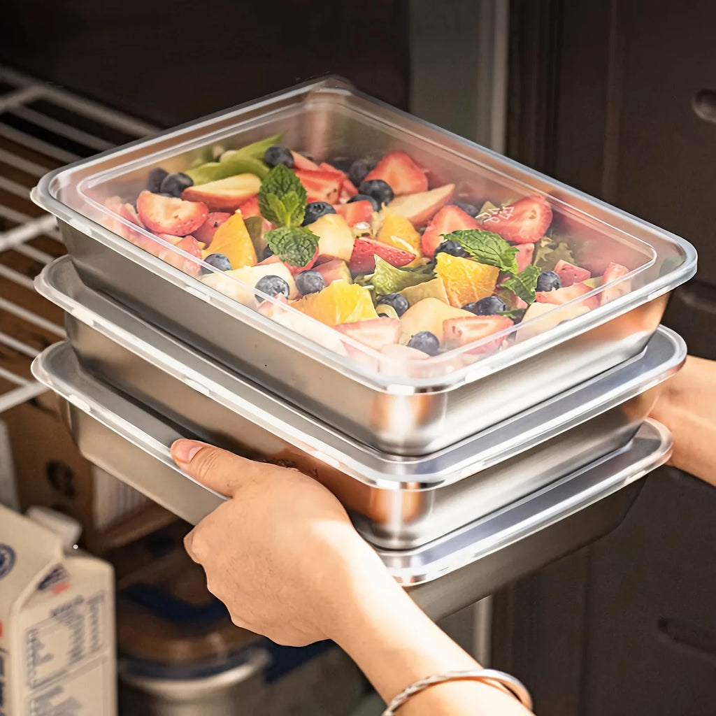3er-Set Edelstahl-Lunchboxen – Auslaufsicher, stapelbar & perfekt für unterwegs
