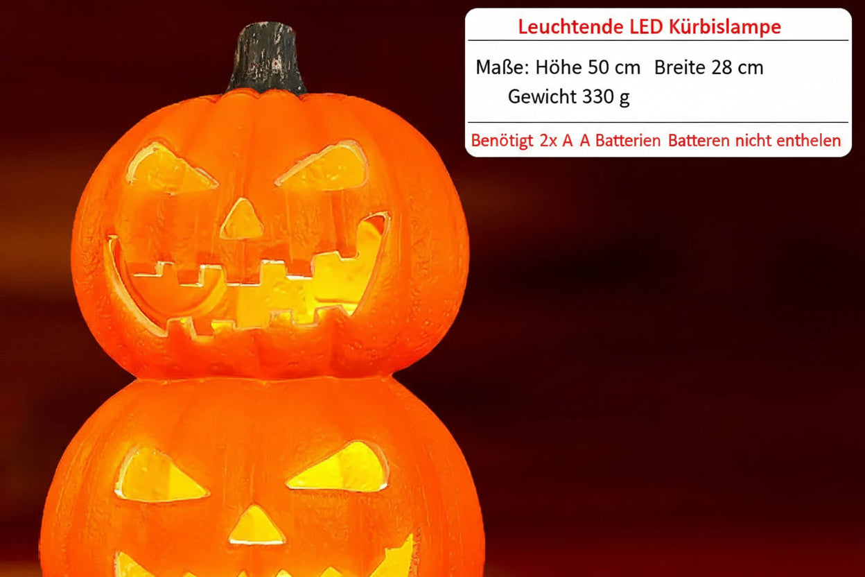 Halloween Kürbis Laterne – Leuchtende Deko für Innen & Außen, batteriebetrieben