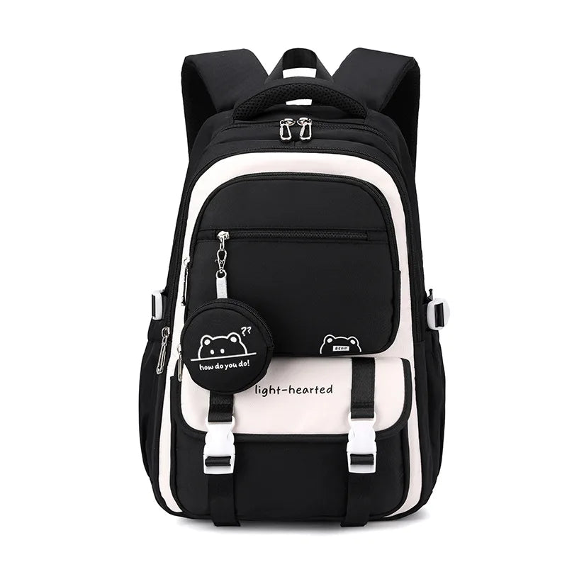 Modischer Schulrucksack für Mädchen – Laptop-Rucksack für Teenager, lässiger Reise- und Bücherrucksack, wasserdichte Schultasche für Kinder
