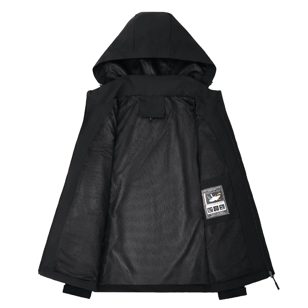 Wasserdichte Regenjacke für Herren – Leichte Outdoor-Regenjacke mit Kapuze, winddicht, ideal zum Wandern und Klettern