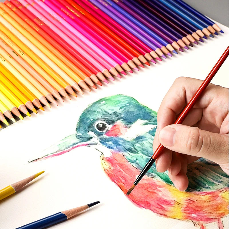 Professionelles Set mit 48/72/120/150/200 wasservermalbaren Buntstiften für Kunst und Zeichenbedarf