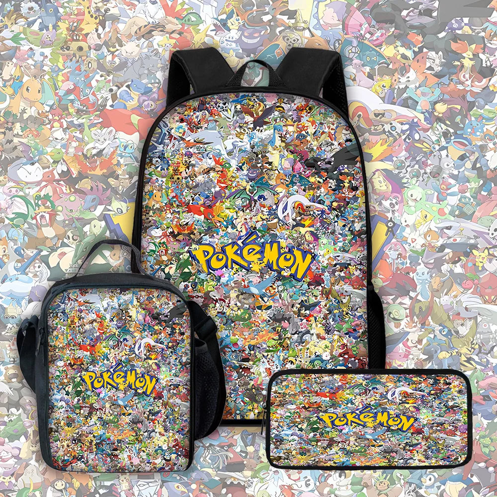 Niedlicher Potdemiel-Cartoon-Schulrucksack (Ball-Motiv) für Kinder – inklusive Lunchtasche und Federmäppchen – für Jungen und Mädchen – das perfekte Geschenk
