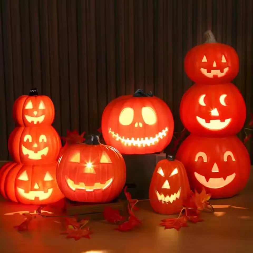 Halloween Kürbis Laterne – Leuchtende Deko für Innen & Außen, batteriebetrieben